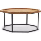 Table basse Grayson beige clair - Finch : Moderne rustique, compacte, piètement noir mat