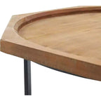 Table basse Grayson beige clair - Finch : Moderne rustique, compacte, piètement noir mat