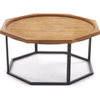 Table basse Grayson beige clair - Finch : Moderne rustique, compacte, piètement noir mat