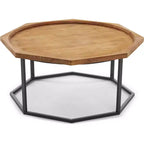 Table basse Grayson beige clair - Finch : Moderne rustique, compacte, piètement noir mat
