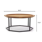 Table basse Grayson beige clair - Finch : Moderne rustique, compacte, piètement noir mat