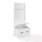 Arbre de hall Kayce blanc - Crosley : Solution de rangement pour vestiaire, Organisateur d'entrée avec 4 crochets, Finition en placage