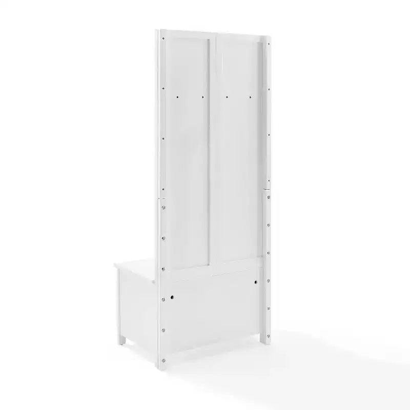 Arbre de hall Kayce blanc - Crosley : Solution de rangement pour vestiaire, Organisateur d'entrée avec 4 crochets, Finition en placage