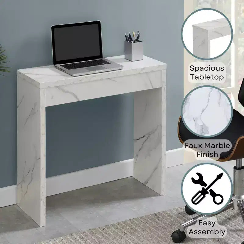 Table d'entrée Breighton Home Northfield en faux marbre blanc