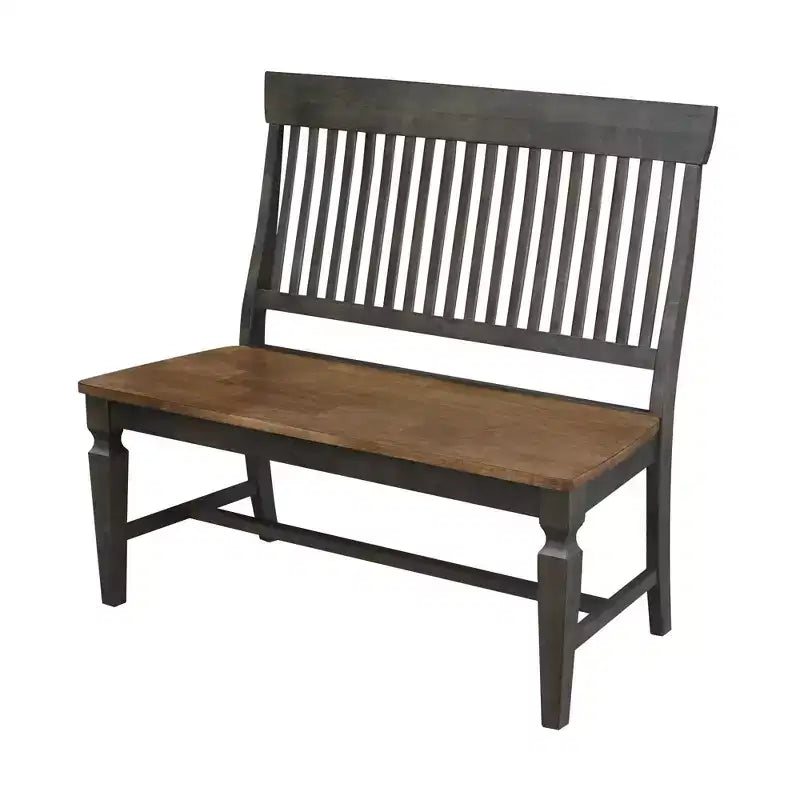 Banc à lattes Vista brun hickory - International Concepts : Bois massif, cuisine, salle à manger, non capitonné