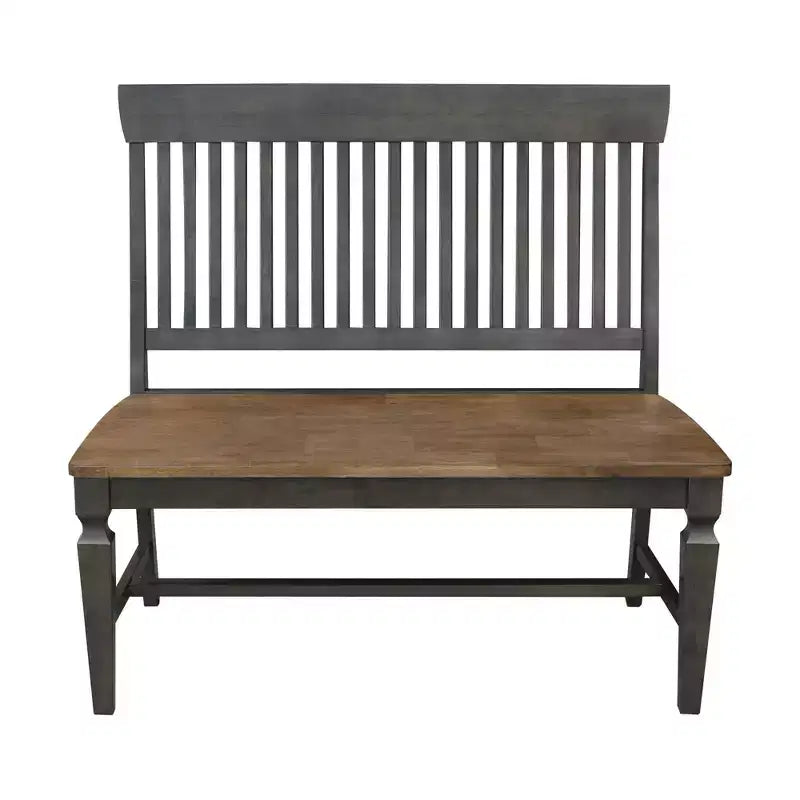 Banc à lattes Vista brun hickory - International Concepts : Bois massif, cuisine, salle à manger, non capitonné