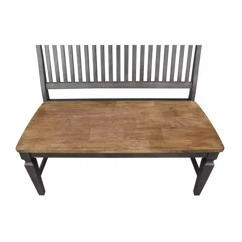 Banc à lattes Vista brun hickory - International Concepts : Bois massif, cuisine, salle à manger, non capitonné