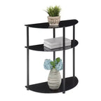 Breighton Home Designs2Go Table Console d'entrée demi-cercle classique en verre à 3 niveaux noir/noir