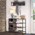 Meuble de rangement pour chaussures RiverRidge Afton avec 3 étagères à chaussures et 2 boîtes de rangement pour chaussures - Finition grain de bois vieilli