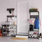 Meuble de rangement pour chaussures RiverRidge Afton avec 3 étagères à chaussures et 2 boîtes de rangement pour chaussures - Finition grain de bois vieilli