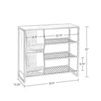 Meuble de rangement pour chaussures RiverRidge Afton avec 3 étagères à chaussures et 2 boîtes de rangement pour chaussures - Finition grain de bois vieilli