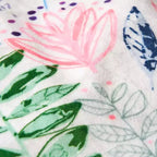 3' Materra Pouf en tissu moderne imprimé feuilles et fleurs/blanc - Christopher Knight Home
