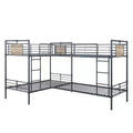 119"Quadruple Twin Bunk Bed Cordelia Loft and Bunk Bed Sandy Black, Dark Bronze Hand-Brushed Finish - Acme Furniture: Metal Frame