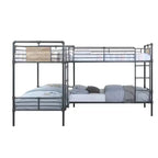 119po Lit superposé quadruple Cordelia Loft et lit superposé Sandy Black, finition bronze foncé brossée à la main - Acme Furniture : Cadre en métal
