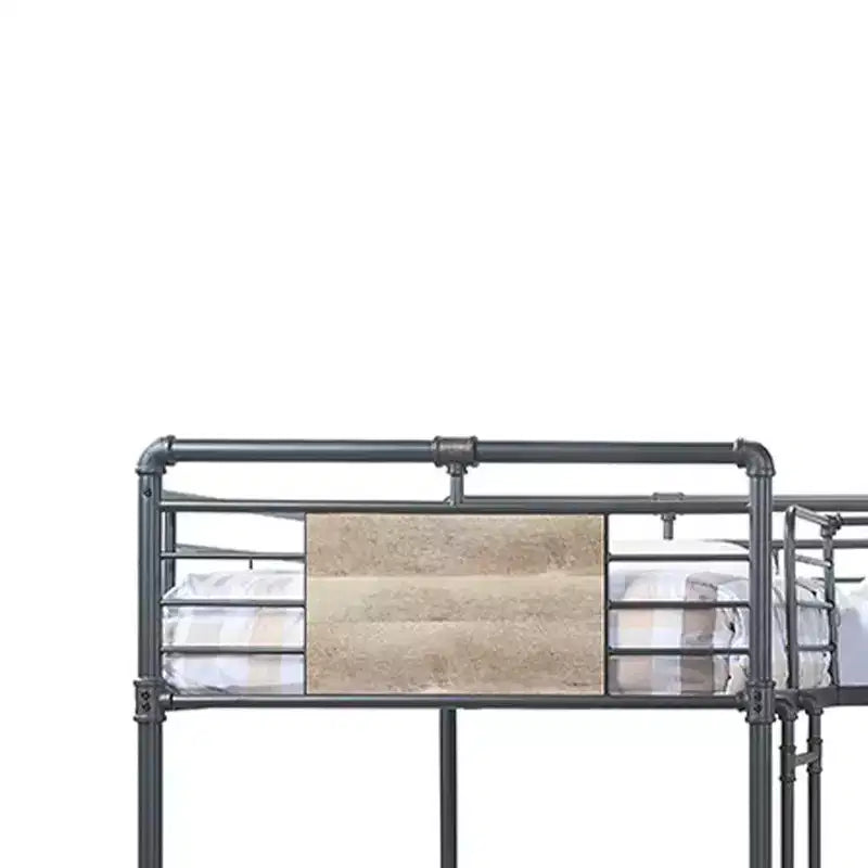 119po Lit superposé quadruple Cordelia Loft et lit superposé Sandy Black, finition bronze foncé brossée à la main - Acme Furniture : Cadre en métal