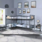 119po Lit superposé quadruple Cordelia Loft et lit superposé Sandy Black, finition bronze foncé brossée à la main - Acme Furniture : Cadre en métal