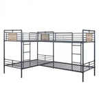 119po Lit superposé quadruple Cordelia Loft et lit superposé Sandy Black, finition bronze foncé brossée à la main - Acme Furniture : Cadre en métal