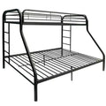 Acme Furniture 78"Twin/Full Bunk Bed Tritan Loft and Bunk Bed Black: Metal Frame, No Box Spring Needed