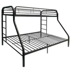 Acme Furniture 78"Twin/Full Bunk Bed Tritan Loft and Bunk Bed Black: Metal Frame, No Box Spring Needed