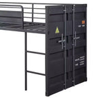 Lit mezzanine simple de 80 po avec glissière et échelle, cadre en métal – Acme Furniture : Aucun sommier tapissier requis