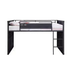 Lit mezzanine simple de 80 po avec glissière et échelle, cadre en métal – Acme Furniture : Aucun sommier tapissier requis