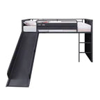Lit mezzanine simple de 80 po avec glissière et échelle, cadre en métal – Acme Furniture : Aucun sommier tapissier requis