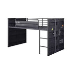 Lit mezzanine simple de 80 po avec glissière et échelle, cadre en métal – Acme Furniture : Aucun sommier tapissier requis