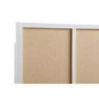 Tête de lit King Bayport Comfort Pointe blanche avec incrustation en rotin : design côtier, peuplier massif et MDF, hauteur réglable