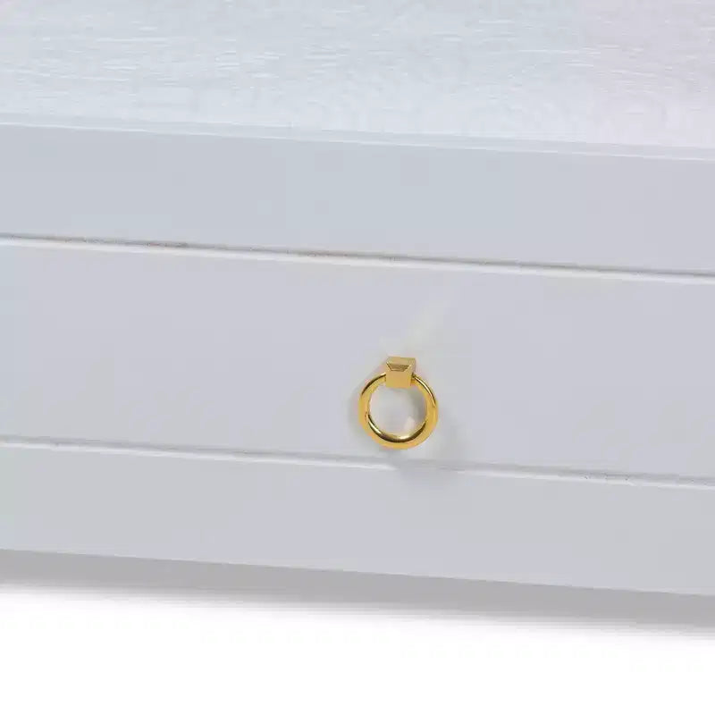 Baxton Studio Lit gigogne simple Alya blanc/doré : cadre en bois d'hévéa et MDF, pas besoin de sommier.