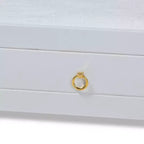 Baxton Studio Lit gigogne simple Alya blanc/doré : cadre en bois d'hévéa et MDF, pas besoin de sommier.