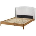 Lifestorey Catalina Platform Corduroy Queen Bed White