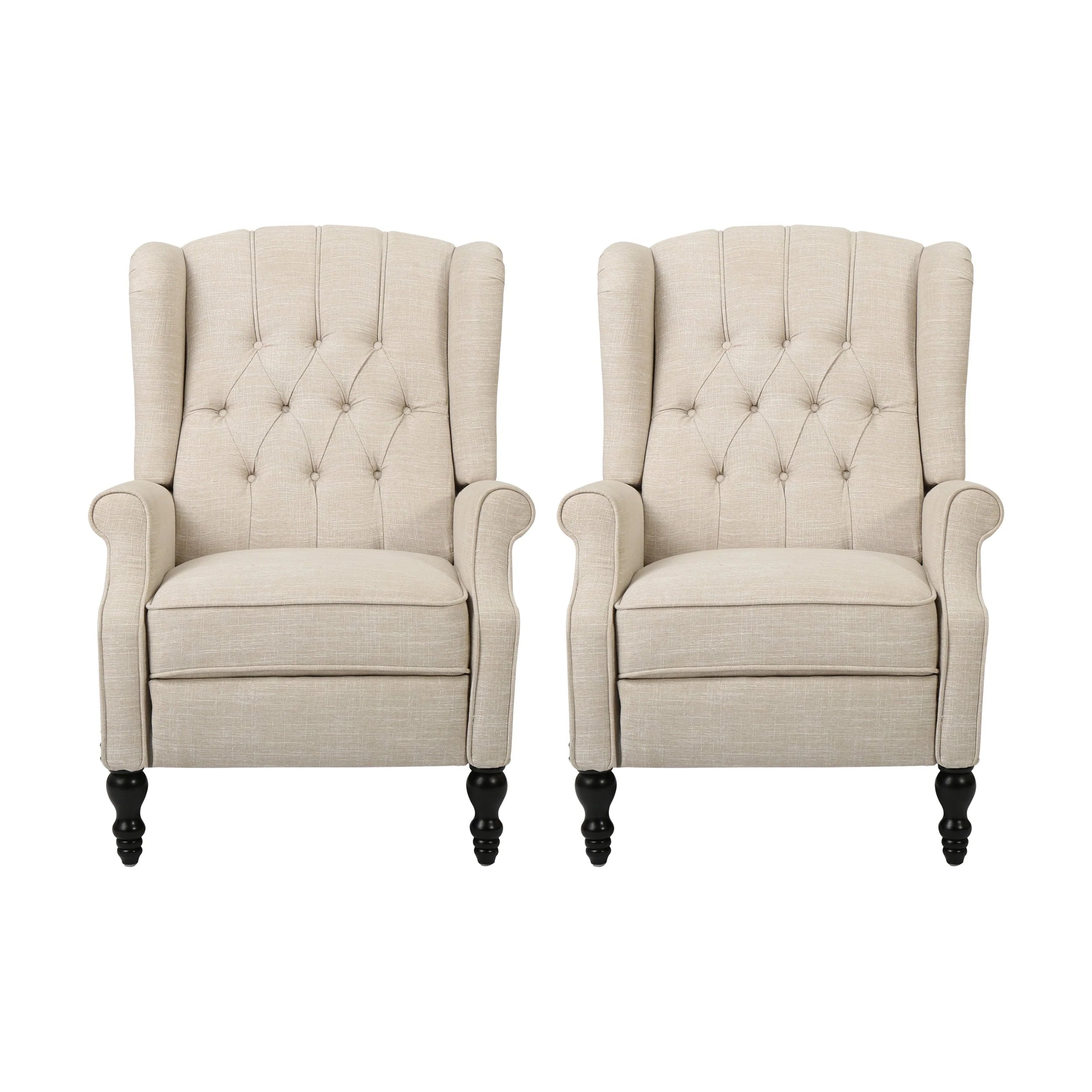 Fauteuils inclinables en tissu touffeté Walter (lot de 2) par Christopher Knight Home