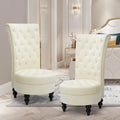 AVAWING Lot de 2 chaises de trône royales rembourrées et pieds en bois d'hévéa