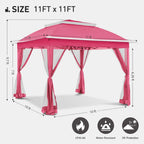 Tonnelle escamotable en acier Cozywor de 3,35 m x 3,35 m avec moustiquaire