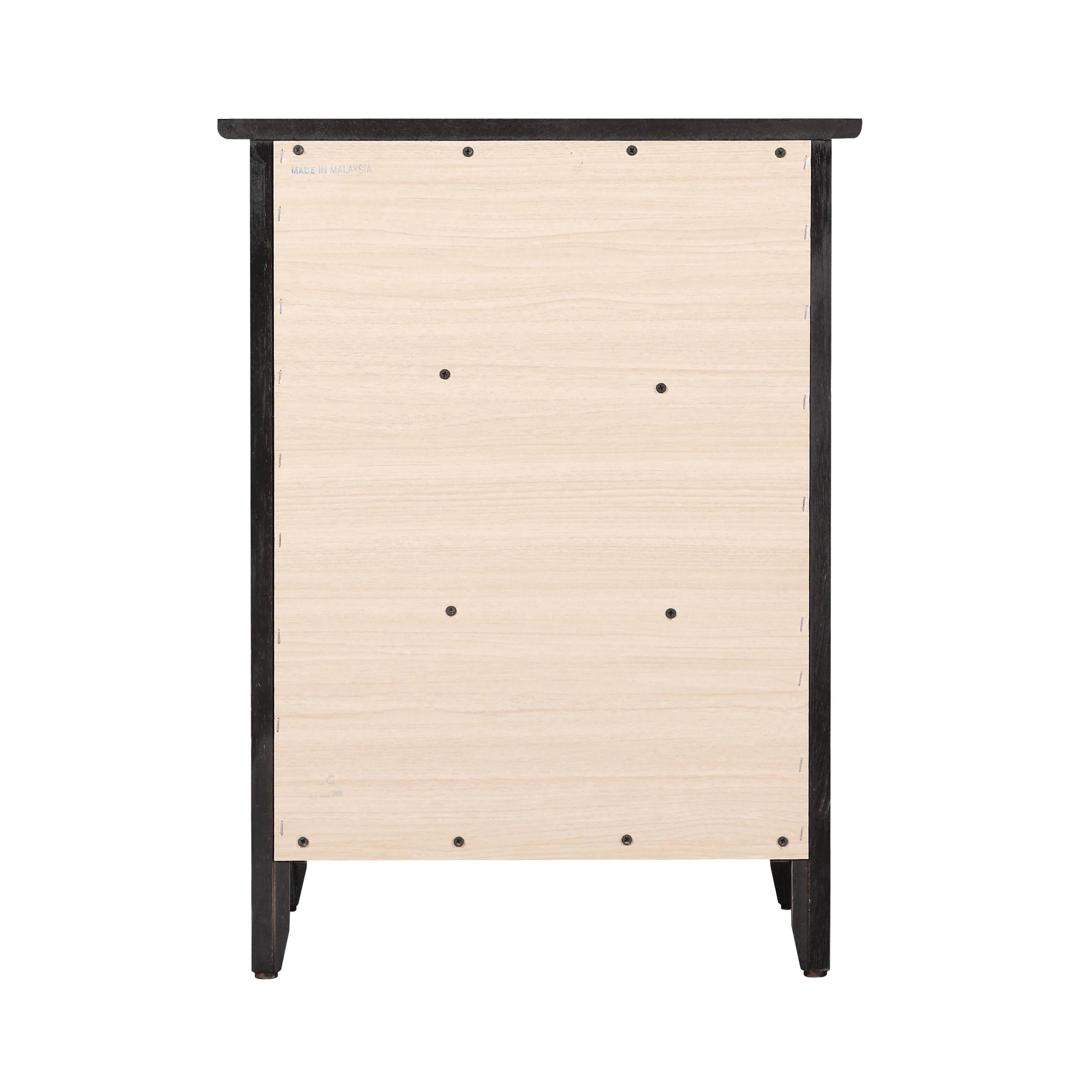Table de chevet Daniel de style transitionnel en bois, à 3 tiroirs