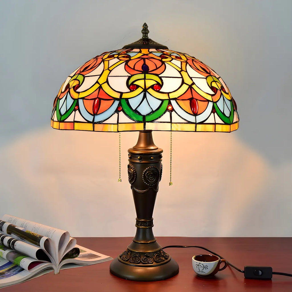 Lampe de table à dôme en verre inoxydable vintage 2 lumières HomeyFad