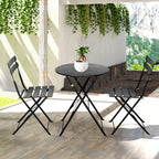 Ensemble bistro pliant 3 pièces en métal, ensemble de conversation intérieur/extérieur résistant aux intempéries pour patio, cour, jardin