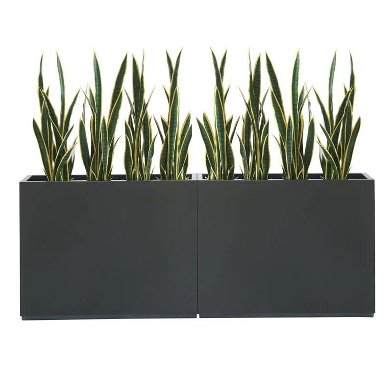 Jardinière métallique robuste pour plantes d'extérieur, 38 po L x 10 po l x 30 po H, jardinière-diviseur en métal, longue et haute - 38x30x10