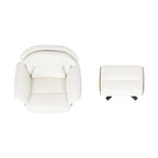 Fauteuil inclinable en cuir véritable Jovan 31.5 avec pouf