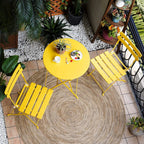 Ensemble bistro pliant 3 pièces en métal, salon de conversation intérieur/extérieur résistant aux intempéries pour patio, cour, jardin