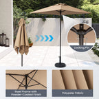 Ensemble de patio 6 pièces Pellebant avec table, parasol et 4 chaises pliantes - 22,4 L x 26,8 P x 34,4 H