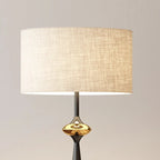 Lampadaire contemporain en métal conique avec abat-jour en tissu