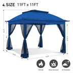 Tonnelle escamotable en acier Cozywor de 3,35 m x 3,35 m avec moustiquaire