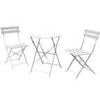 Ensemble bistro pliant 3 pièces en métal, salon de conversation intérieur/extérieur résistant aux intempéries pour patio, cour, jardin