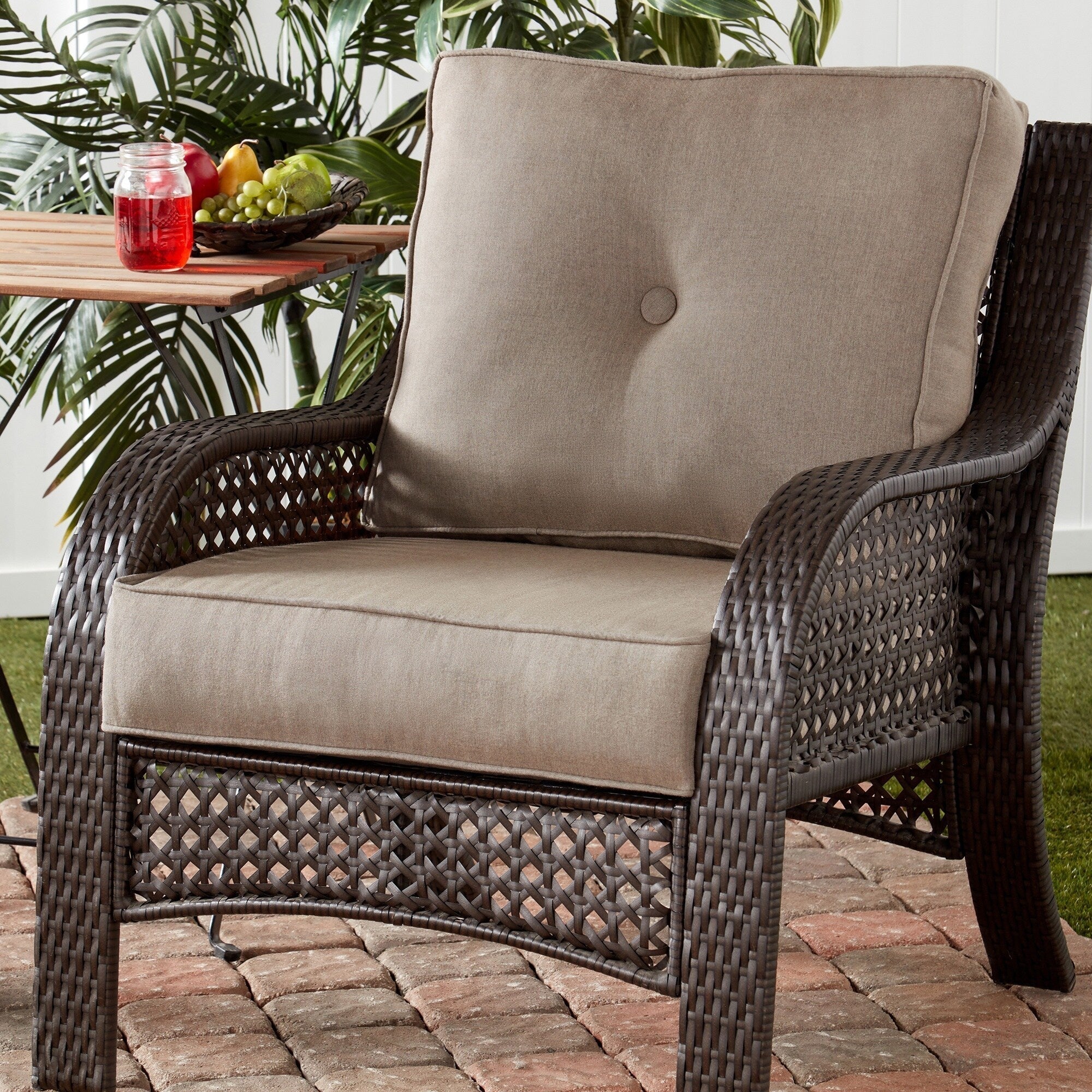 Ensemble de deux coussins d'extérieur haut de gamme Sunbrella pour assise profonde