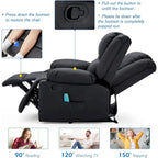 AECOJOY Causeuse inclinable 2 places avec fonction chauffage et massage