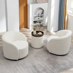 KINWELL Fauteuil d'appoint pivotant rembourré en forme de tonneau, de 86 cm de large (Lot de 2)