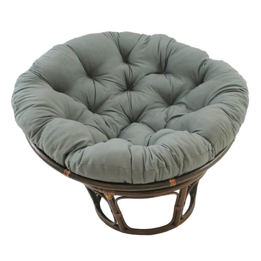 Fauteuil Papasan Bali en rotin de 42 pouces avec coussin en sergé