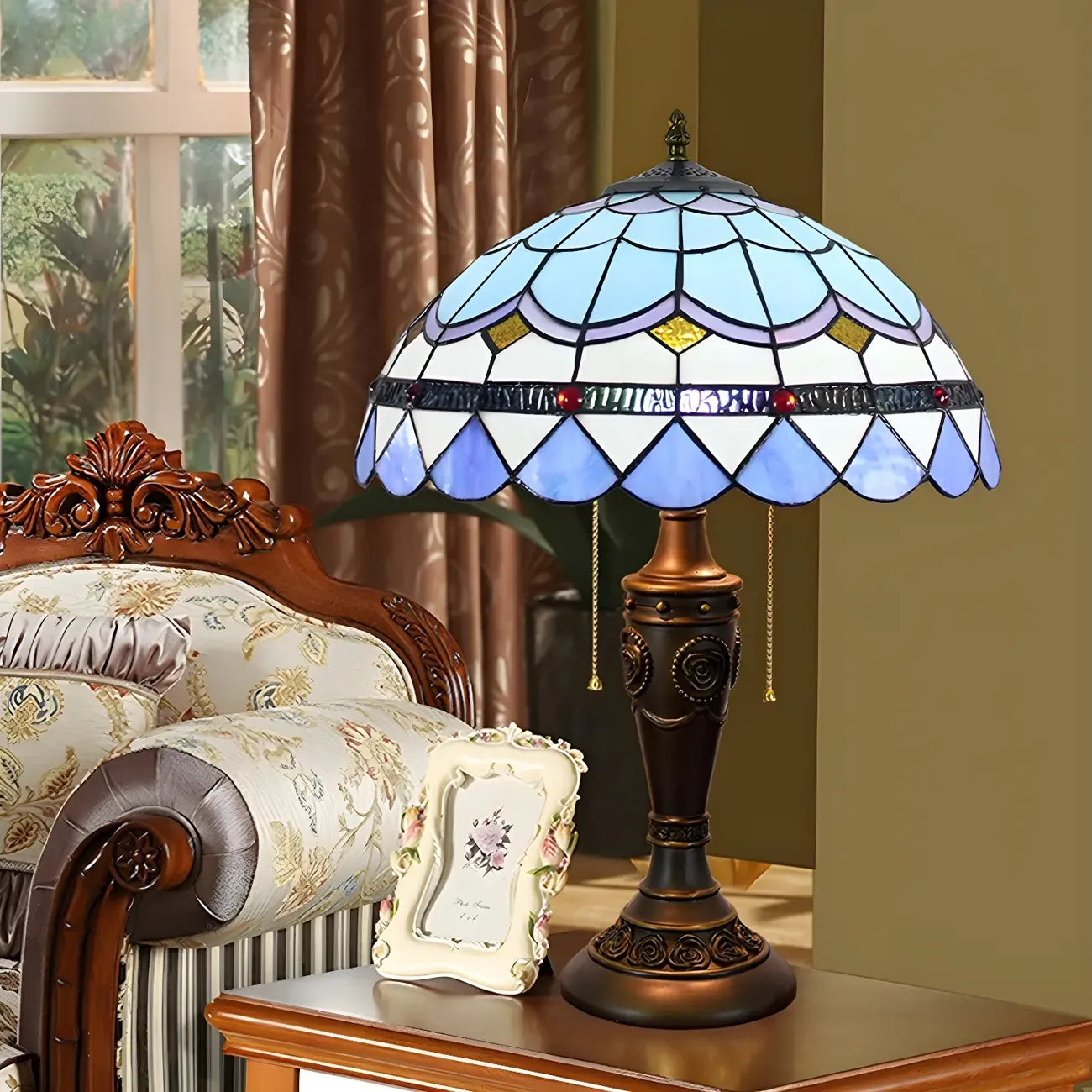 Lampe de table à dôme en verre inoxydable vintage 2 lumières HomeyFad