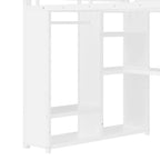 Lit mezzanine Queen - Armoire et bureau intégrés, cadre métallique avec étagères